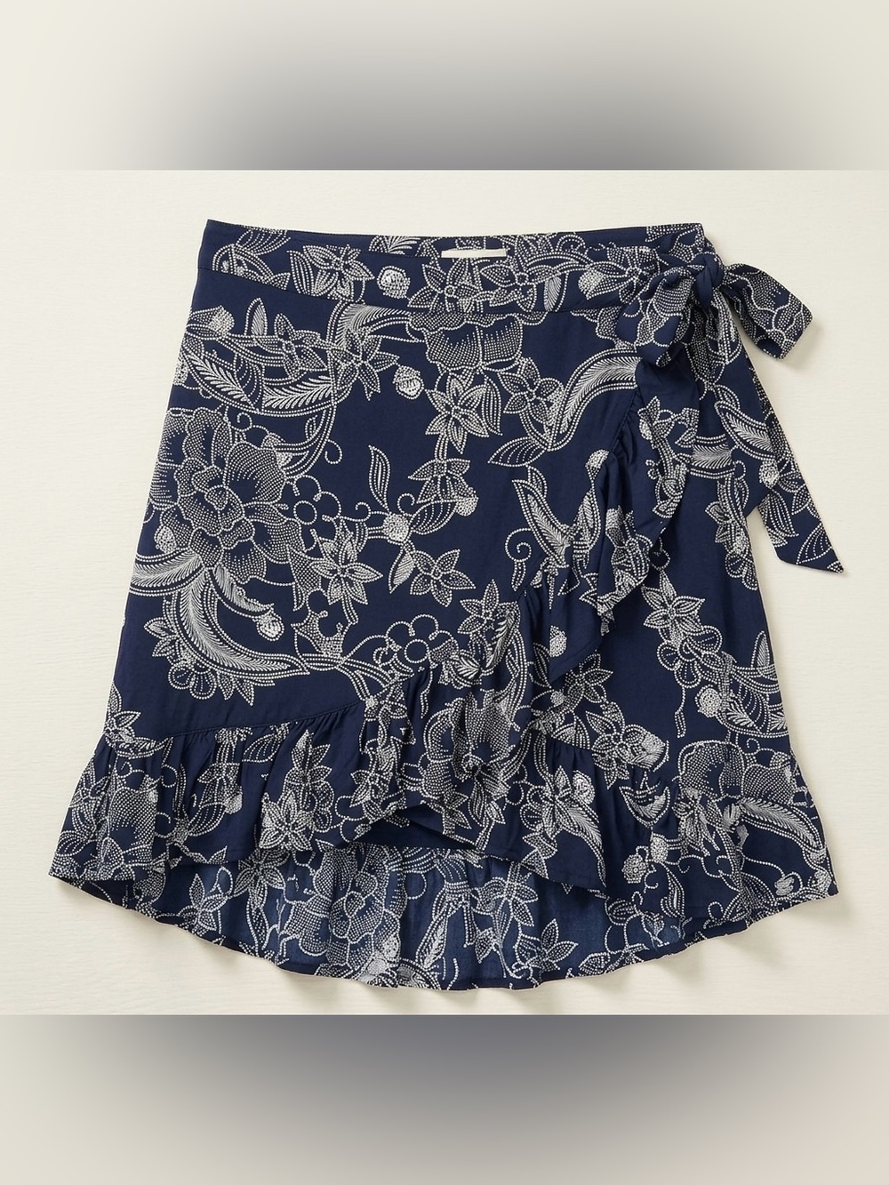 Roxy Floral Faux Wrap Ruffle Mini Skirt
